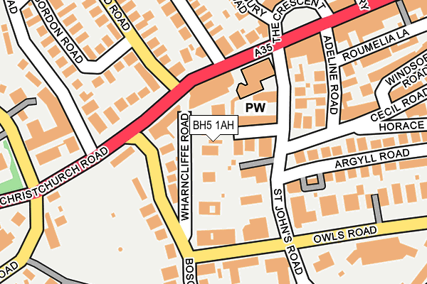 BH5 1AH map - OS OpenMap – Local (Ordnance Survey)