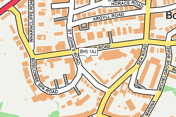 BH5 1AJ map - OS OpenMap – Local (Ordnance Survey)