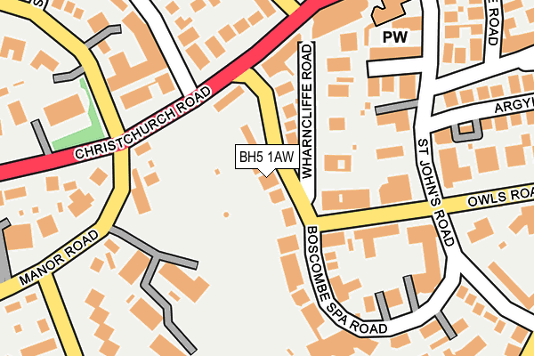 BH5 1AW map - OS OpenMap – Local (Ordnance Survey)