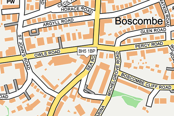 BH5 1BP map - OS OpenMap – Local (Ordnance Survey)