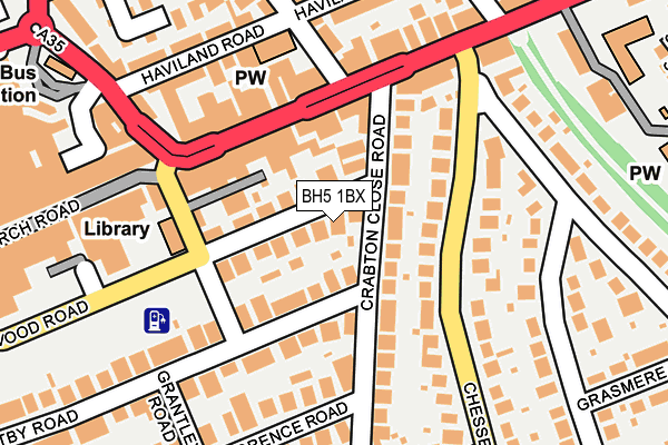 BH5 1BX map - OS OpenMap – Local (Ordnance Survey)