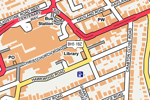 BH5 1BZ map - OS OpenMap – Local (Ordnance Survey)
