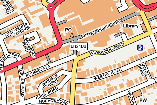 BH5 1DB map - OS OpenMap – Local (Ordnance Survey)
