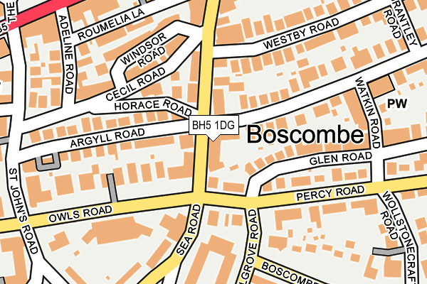 BH5 1DG map - OS OpenMap – Local (Ordnance Survey)