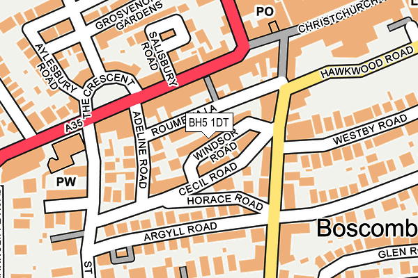 BH5 1DT map - OS OpenMap – Local (Ordnance Survey)