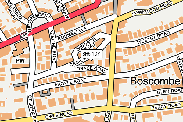 BH5 1DY map - OS OpenMap – Local (Ordnance Survey)