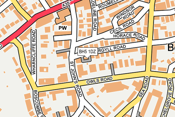 BH5 1DZ map - OS OpenMap – Local (Ordnance Survey)