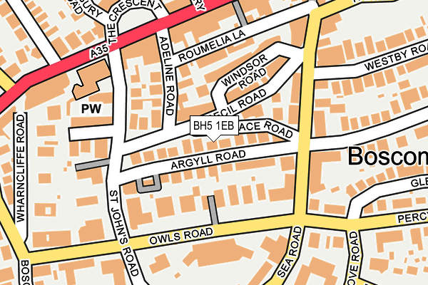 BH5 1EB map - OS OpenMap – Local (Ordnance Survey)