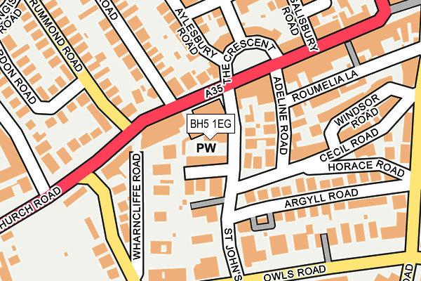 BH5 1EG map - OS OpenMap – Local (Ordnance Survey)