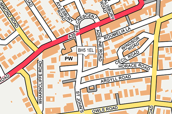 BH5 1EL map - OS OpenMap – Local (Ordnance Survey)