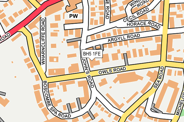 BH5 1FE map - OS OpenMap – Local (Ordnance Survey)