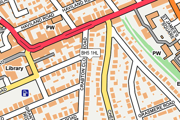 BH5 1HL map - OS OpenMap – Local (Ordnance Survey)