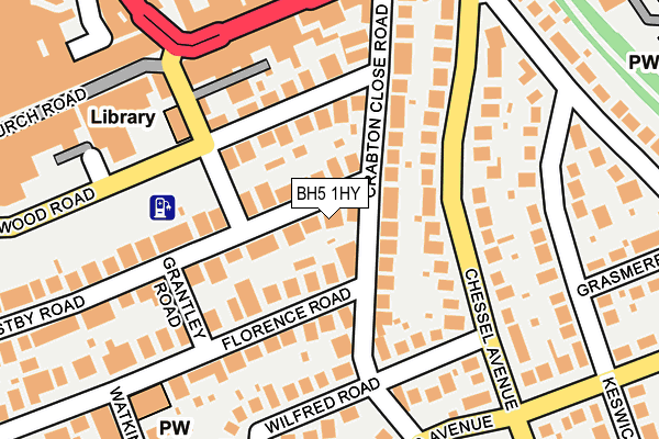 BH5 1HY map - OS OpenMap – Local (Ordnance Survey)