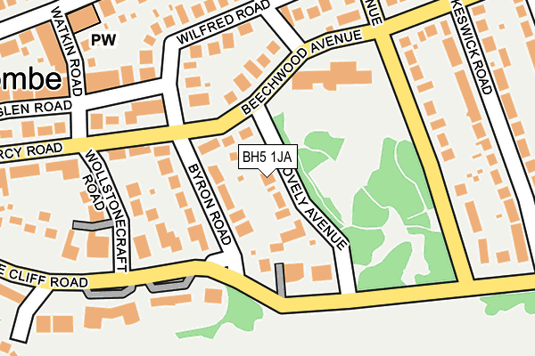 BH5 1JA map - OS OpenMap – Local (Ordnance Survey)