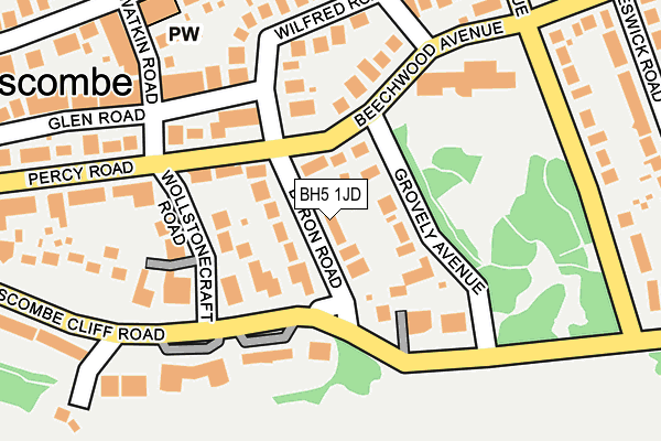 BH5 1JD map - OS OpenMap – Local (Ordnance Survey)