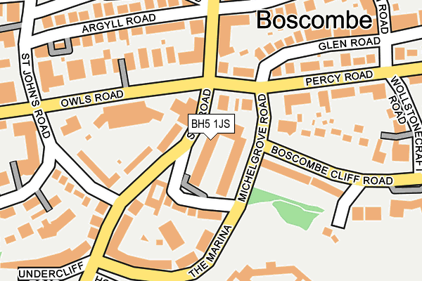 BH5 1JS map - OS OpenMap – Local (Ordnance Survey)