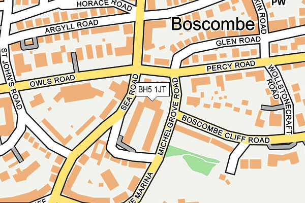 BH5 1JT map - OS OpenMap – Local (Ordnance Survey)