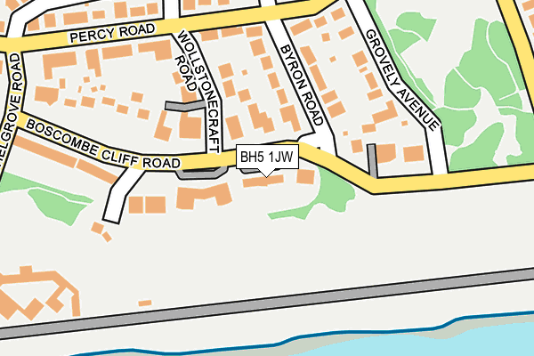 BH5 1JW map - OS OpenMap – Local (Ordnance Survey)