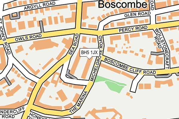BH5 1JX map - OS OpenMap – Local (Ordnance Survey)