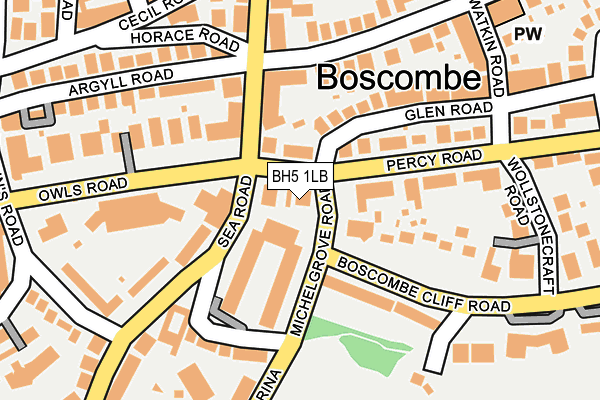 BH5 1LB map - OS OpenMap – Local (Ordnance Survey)