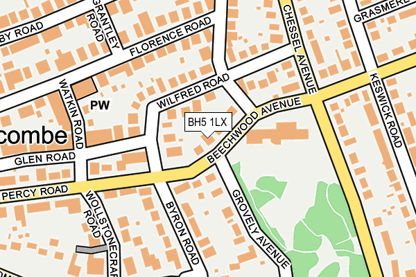 BH5 1LX map - OS OpenMap – Local (Ordnance Survey)