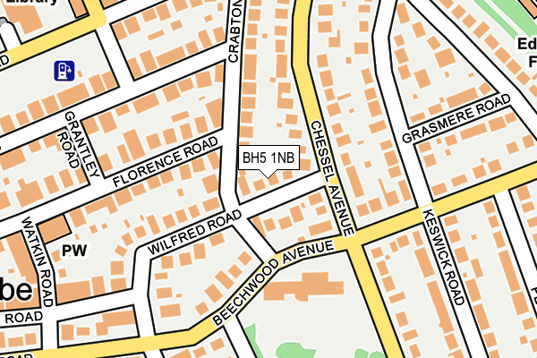 BH5 1NB map - OS OpenMap – Local (Ordnance Survey)