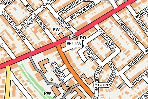 BH5 2AA map - OS OpenMap – Local (Ordnance Survey)