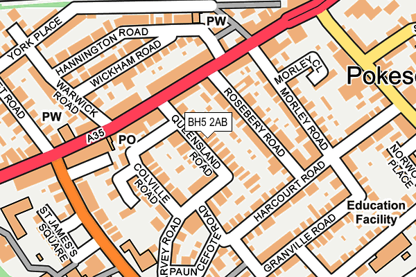 BH5 2AB map - OS OpenMap – Local (Ordnance Survey)