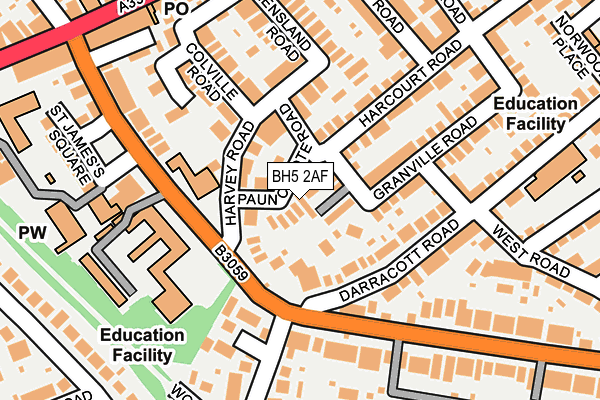 BH5 2AF map - OS OpenMap – Local (Ordnance Survey)