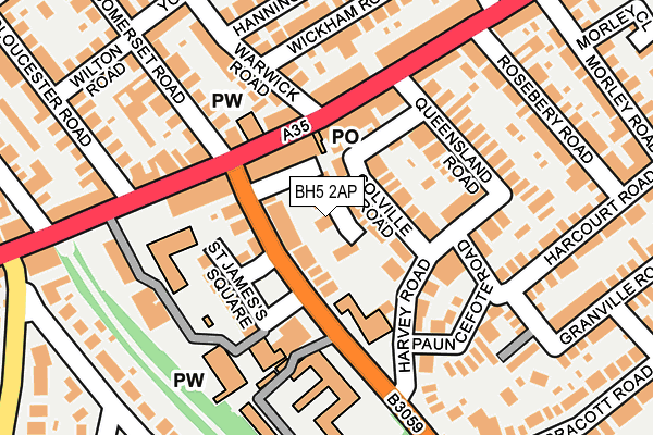 BH5 2AP map - OS OpenMap – Local (Ordnance Survey)