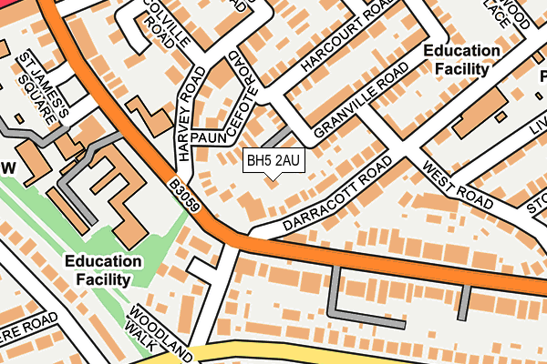 BH5 2AU map - OS OpenMap – Local (Ordnance Survey)