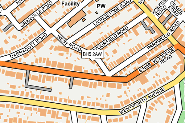BH5 2AW map - OS OpenMap – Local (Ordnance Survey)