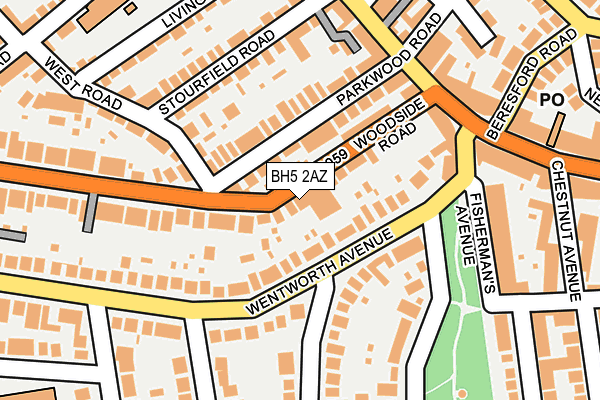 BH5 2AZ map - OS OpenMap – Local (Ordnance Survey)
