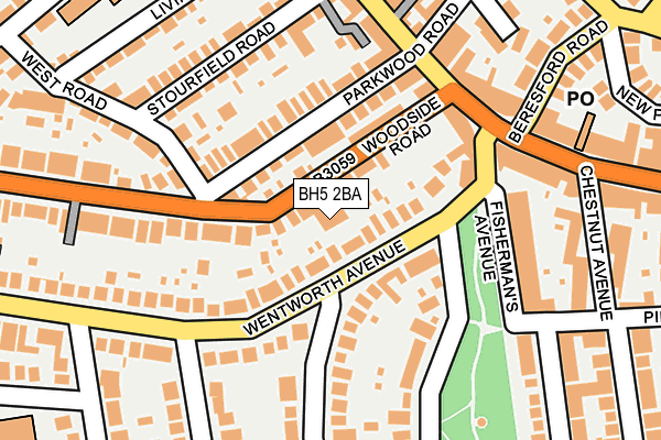 BH5 2BA map - OS OpenMap – Local (Ordnance Survey)