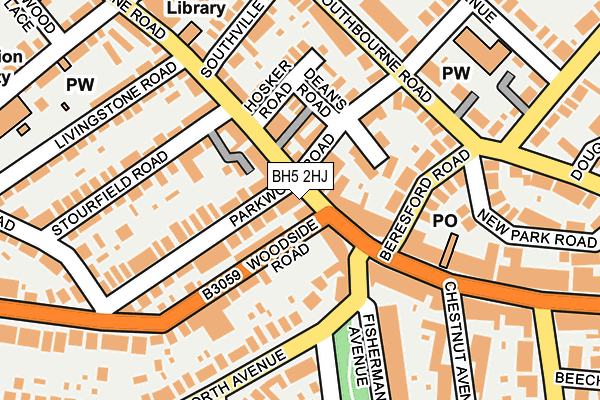 BH5 2HJ map - OS OpenMap – Local (Ordnance Survey)