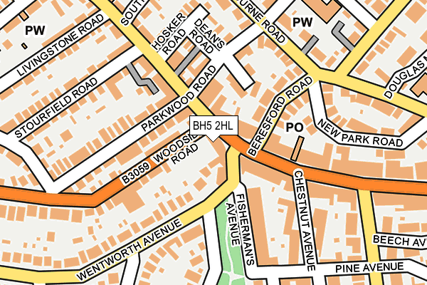 BH5 2HL map - OS OpenMap – Local (Ordnance Survey)