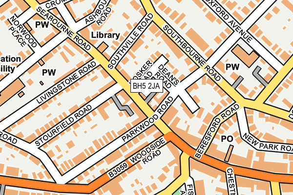 BH5 2JA map - OS OpenMap – Local (Ordnance Survey)