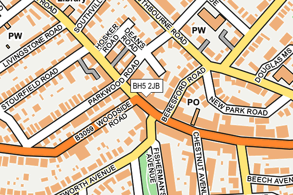 BH5 2JB map - OS OpenMap – Local (Ordnance Survey)