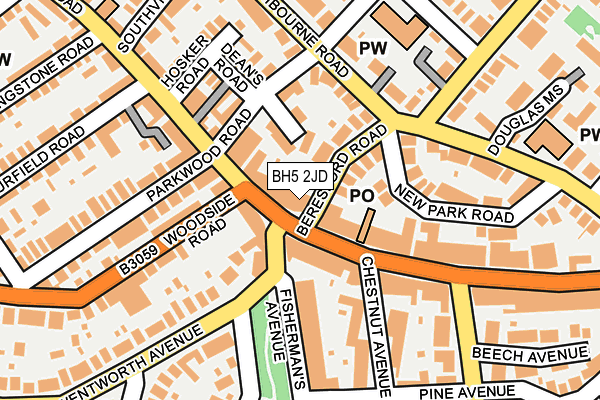 BH5 2JD map - OS OpenMap – Local (Ordnance Survey)