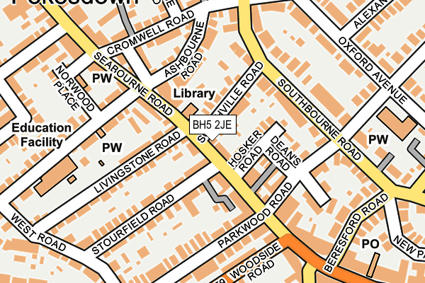 BH5 2JE map - OS OpenMap – Local (Ordnance Survey)
