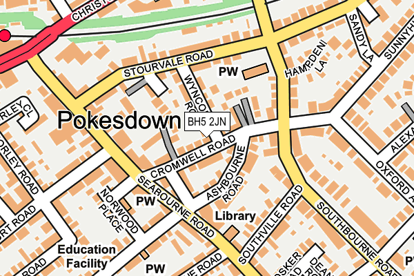 BH5 2JN map - OS OpenMap – Local (Ordnance Survey)