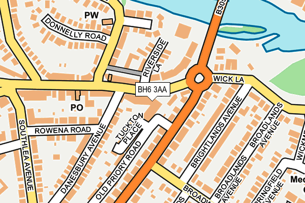 BH6 3AA map - OS OpenMap – Local (Ordnance Survey)
