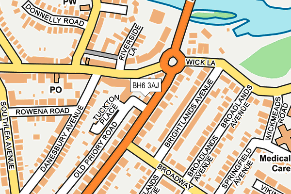 BH6 3AJ map - OS OpenMap – Local (Ordnance Survey)