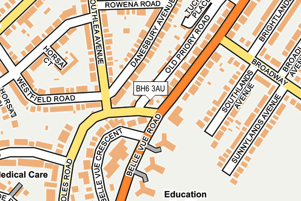 BH6 3AU map - OS OpenMap – Local (Ordnance Survey)