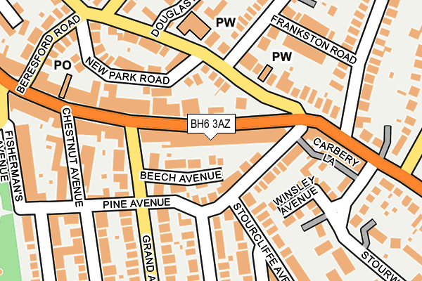 BH6 3AZ map - OS OpenMap – Local (Ordnance Survey)