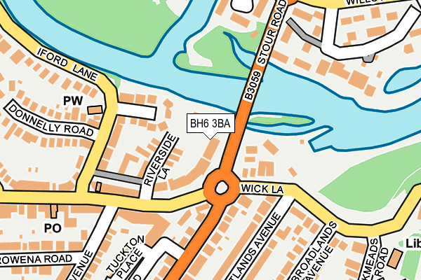 BH6 3BA map - OS OpenMap – Local (Ordnance Survey)