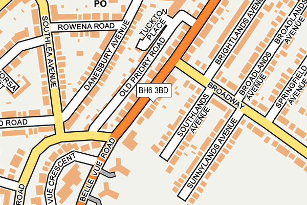 BH6 3BD map - OS OpenMap – Local (Ordnance Survey)