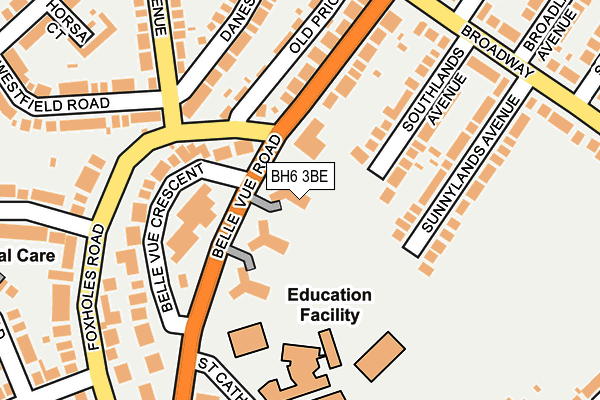 BH6 3BE map - OS OpenMap – Local (Ordnance Survey)