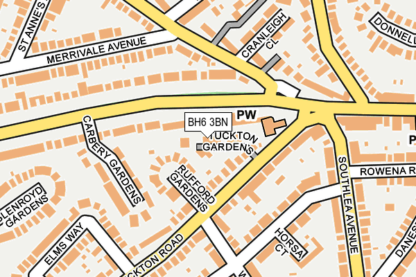 BH6 3BN map - OS OpenMap – Local (Ordnance Survey)