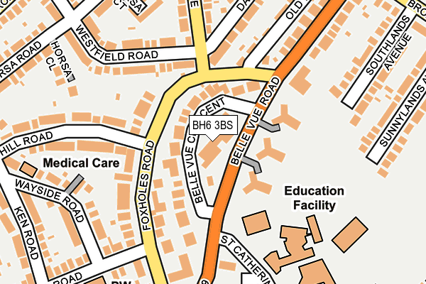 BH6 3BS map - OS OpenMap – Local (Ordnance Survey)